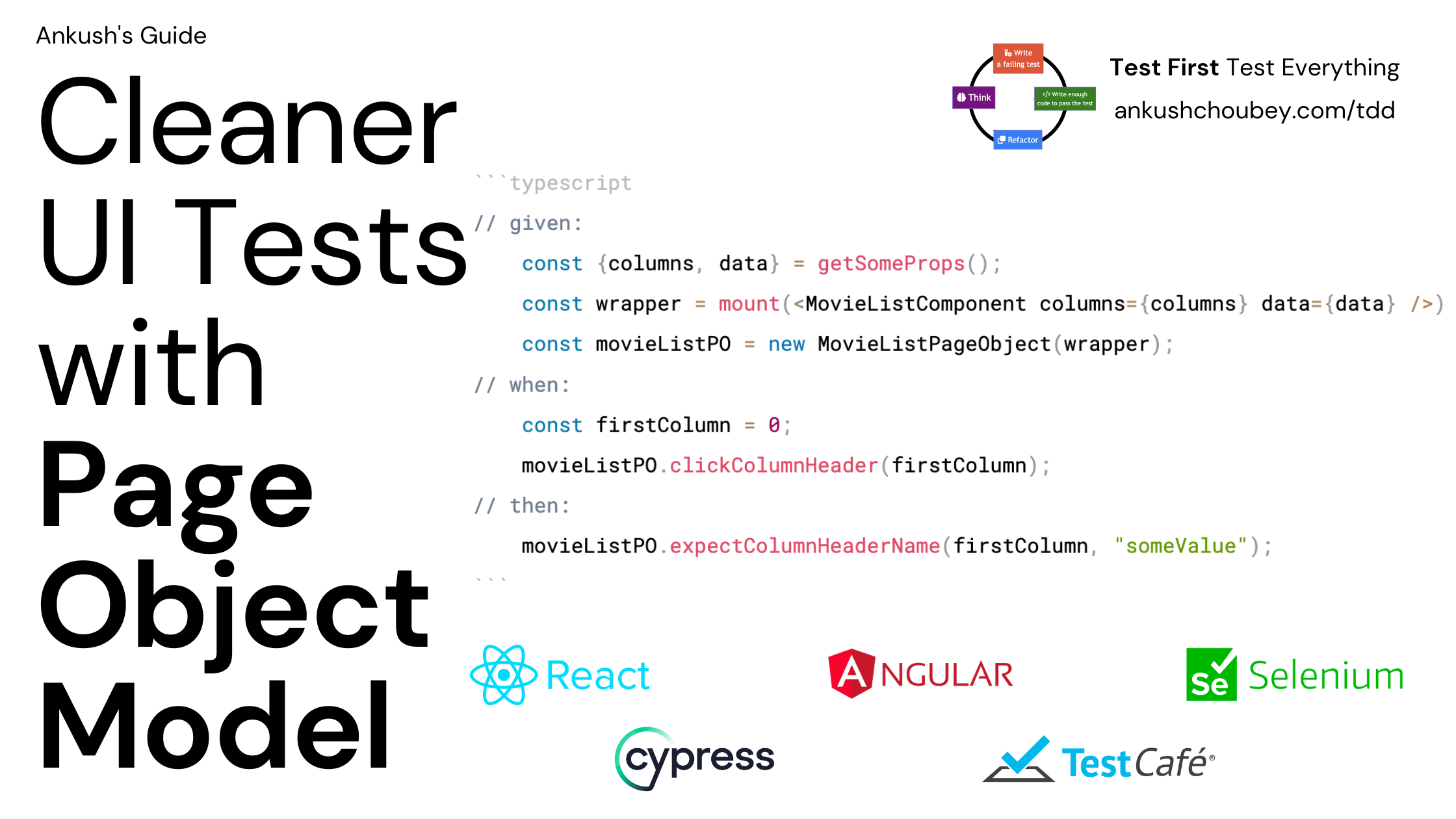 Page Object Model can be used with any testing framework to write cleaner and simpler tests that are fast to write.